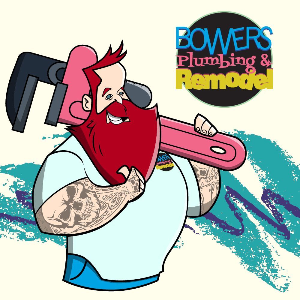 bowers plumbing and remodel cartoon image